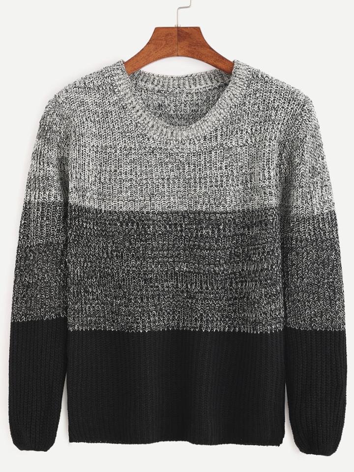 Shein Color Block Fitted Sweater