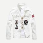 Shein Men Embroidery Patched Denim Jacket