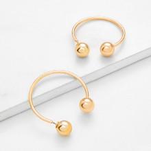 Shein Metal Ball Detail Arc Hoop Earrings