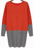 Rosewe Charming Red And Grey Long Sleeve Woman Dress