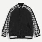 Shein Men Button Up Gingham Bomber Jacket