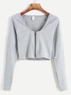 Shein Zip Up Front Crop Tee