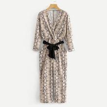 Shein Self Tie Snakeskin Print Jumpsuit