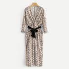 Shein Self Tie Snakeskin Print Jumpsuit