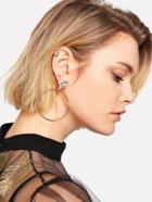 Shein Faux Diamond Top Hoop Earrings