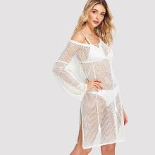 Shein Split Side Lace Up Cover Up Dress