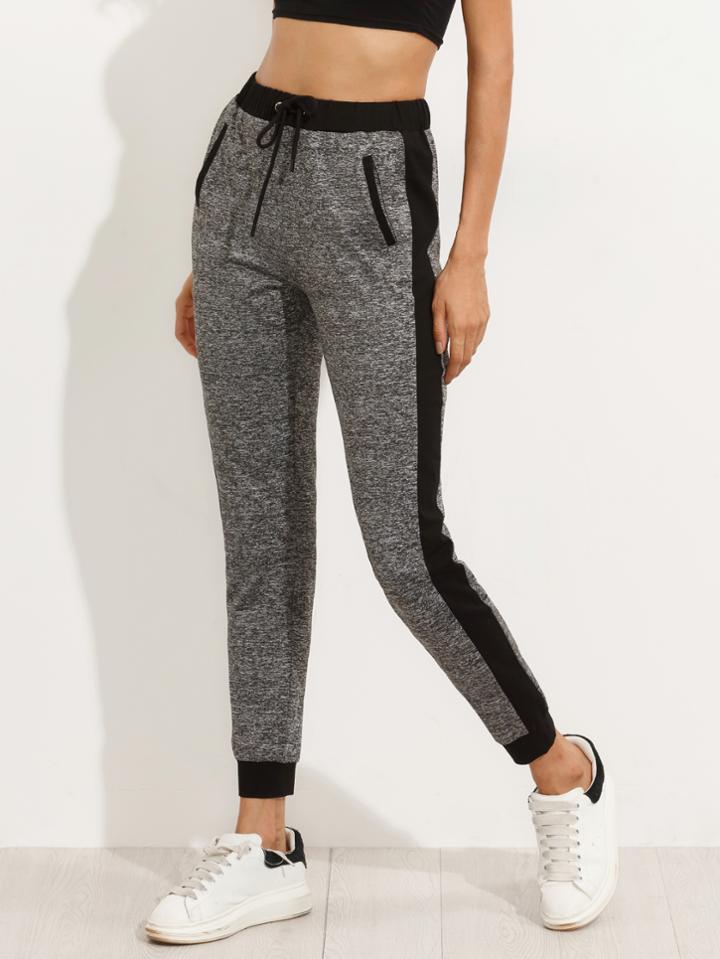 Shein Grey Pocket Tie Waist Pants