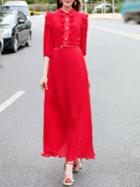 Shein Ruffle Sleeve Accordion Pleat Dress