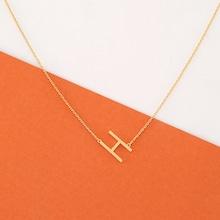 Shein Dainty Gold Chain Letter H Pendant Necklace
