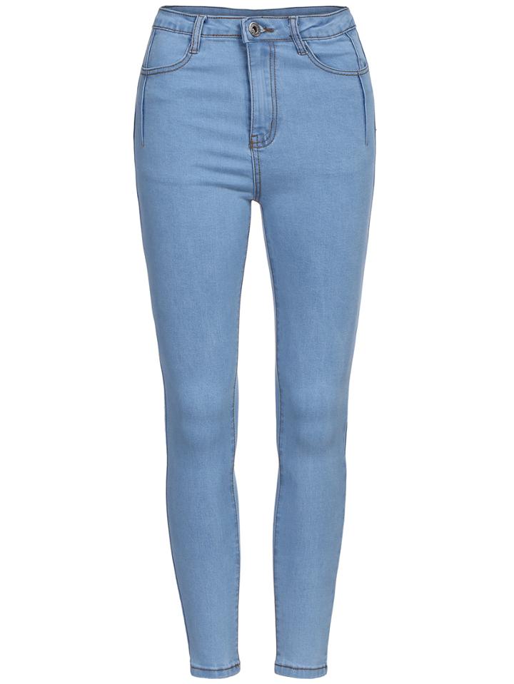 Shein Blue Skinny Pockets Denim Pant