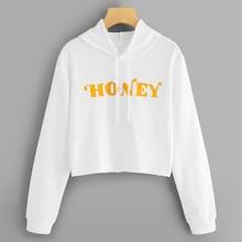 Shein Letter Print Drawstring Hooded Sweatshirt