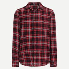 Shein Men Curved Hem Plaid Shirt