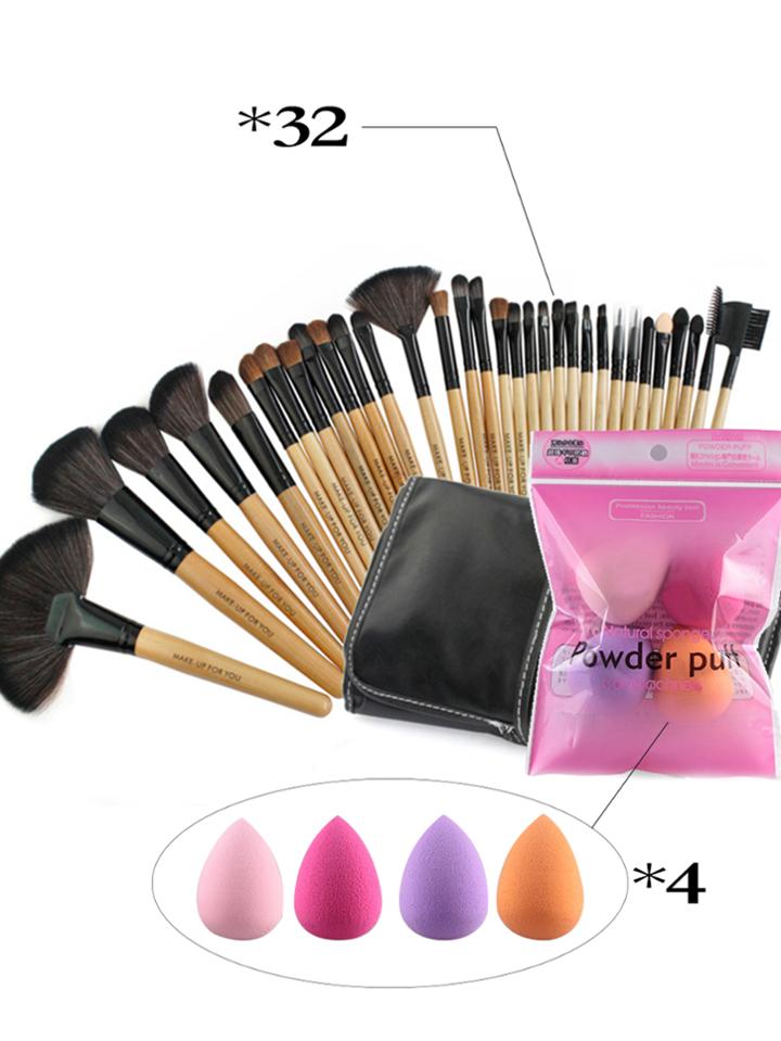 Shein 32pcs Makeup Brush And Puff Set