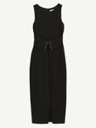 Shein Lace Up Grommet Split Front Zipper Back Dress