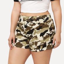 Shein Plus High Waist Camo Print Shorts