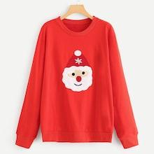 Shein Men Christmas Embroidered Sweatshirt