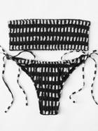 Shein Ruched Striped Bikini Set
