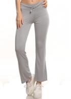 Rosewe Low Waist Solid Grey Straight Pants