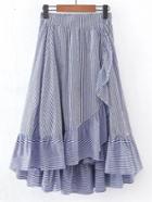 Shein Elastic Waist Ruffle Trim A Line Skirt
