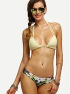 Shein Multicolor Flower Print Mix And Match Bikini Set