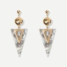 Shein Marble Pattern Triangle Drop Earrings