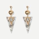 Shein Marble Pattern Triangle Drop Earrings