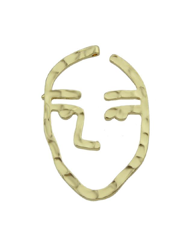 Shein Gold Face Shape Brooches Fashion Women Accessories