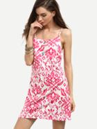 Shein Hot Pink Tribal Print Cami Dress