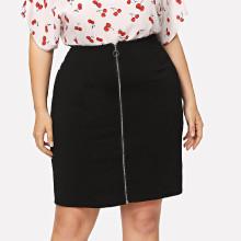 Shein Plus Ring Zip Up Skirt