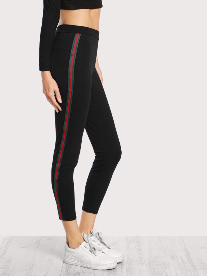 Shein Striped Tape Side Trainer Leggings