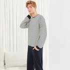Shein Men Striped Tunic Top & Pants Pajama Set