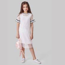 Shein Girls Sheer Mesh Striped Dress With Vest Dress Insert