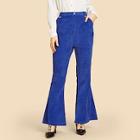 Shein Gold Button Detail Cord Flared Pants