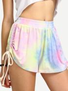 Shein Multicolor Tie-dye Print Casual Tie Shorts