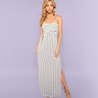 Shein Crisscross Slit Side Striped Dress