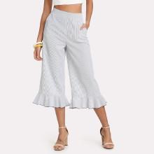 Shein Ruffle Hem Wide Leg Pants
