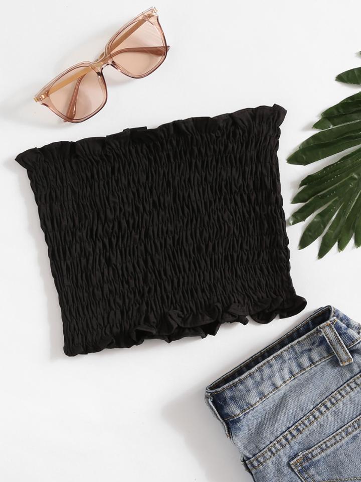 Shein Shirring Bandeau Top