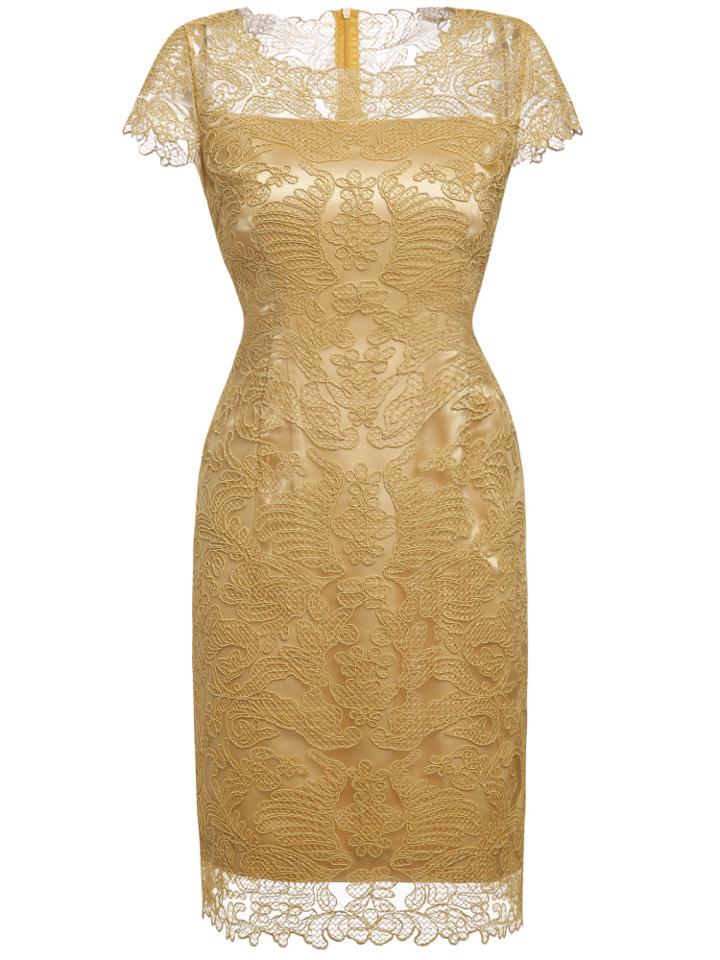 Shein Yellow Gauze Disc Flowers Sheath Dress