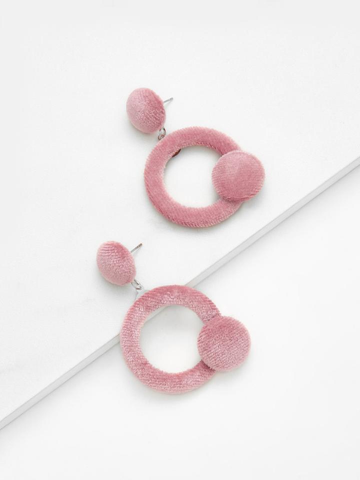 Shein Open Circle Velvet Earrings