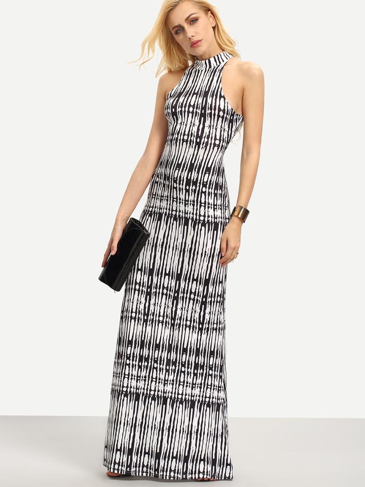 Shein Halter Neck Cutout Back Maxi Dress