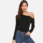 Shein Stripe Contrast One Shoulder Top