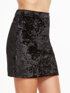 Shein Black Velvet Zipper Bodycon Skirt
