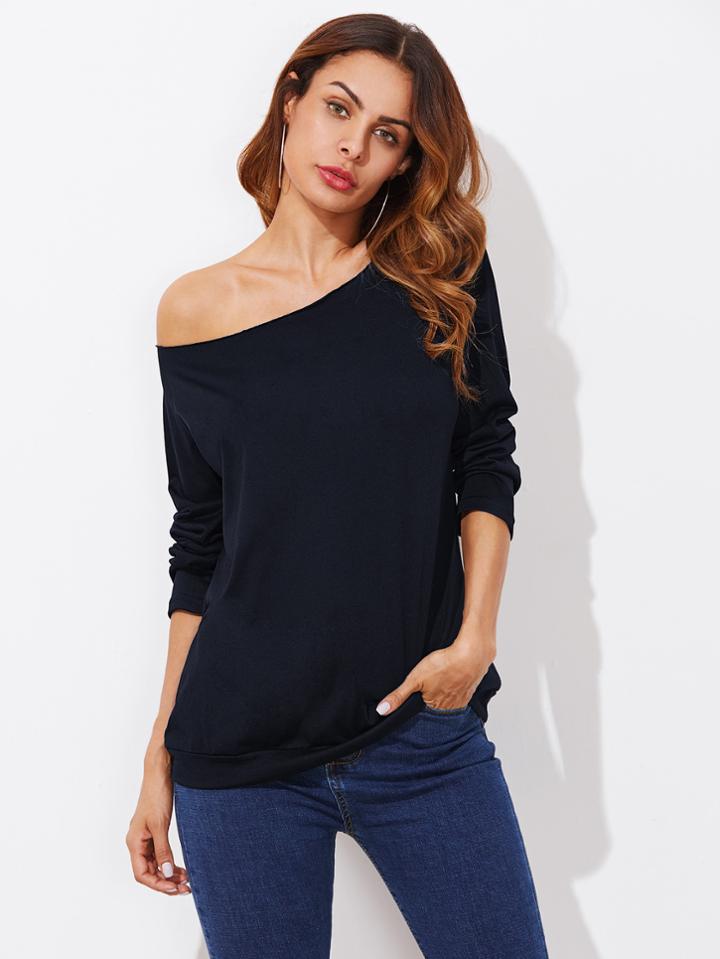 Shein Raw Cut Bardot Tee