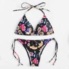Shein Self Tie Floral Bikini Set