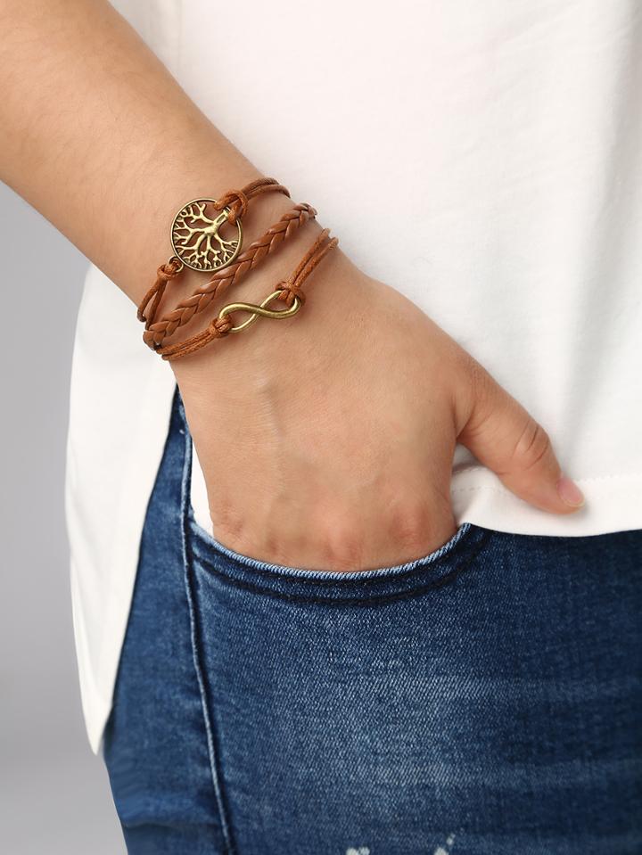 Shein Brown Braid Tree Bracelet