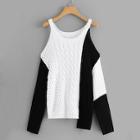 Shein Loose Knit Two Tone Sweater