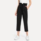 Shein Eyelet Lace Up Front High Waist Pants