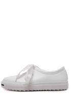 Shein White Faux Leather Cutout Top Tied Slip On Flats