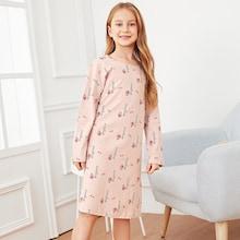 Shein Girls Strawberry Print Night Dress