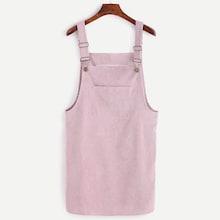 Shein Plus Plain Corduroy Pinafore Dress